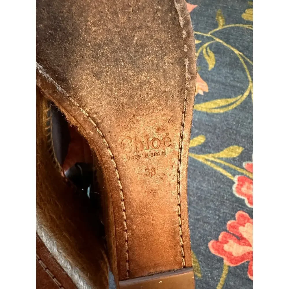 Chloe Lauren Platform Espadrille Wedge Sandals Size 38